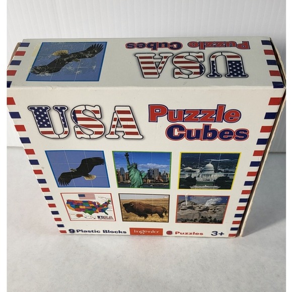 Ingenio USA Puzzle Cubes 9 Plastic Blocks 6 Puzzles Ages 3+ - Picture 4 of 6